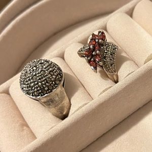 925 Silver Rings Gemstone Ring Marquise Ring Stack Antique Rings Vintage Jewelry